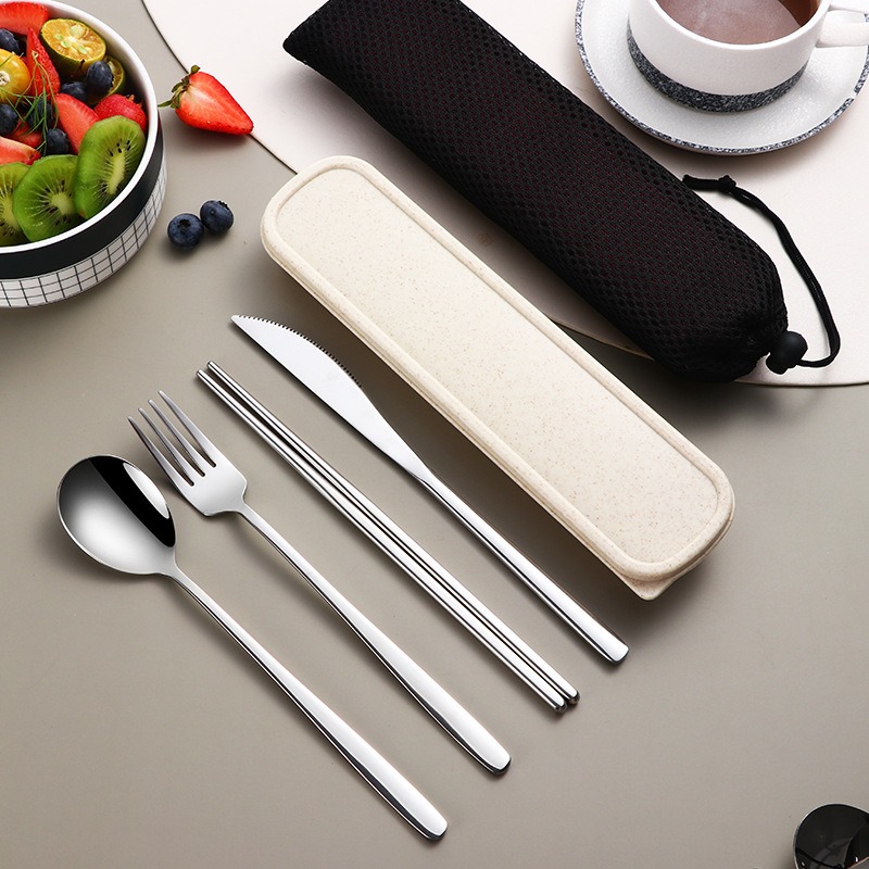 Bamboo Cutlery Travel - Zestaw zastawy stołowej 304 przenośne sztućce