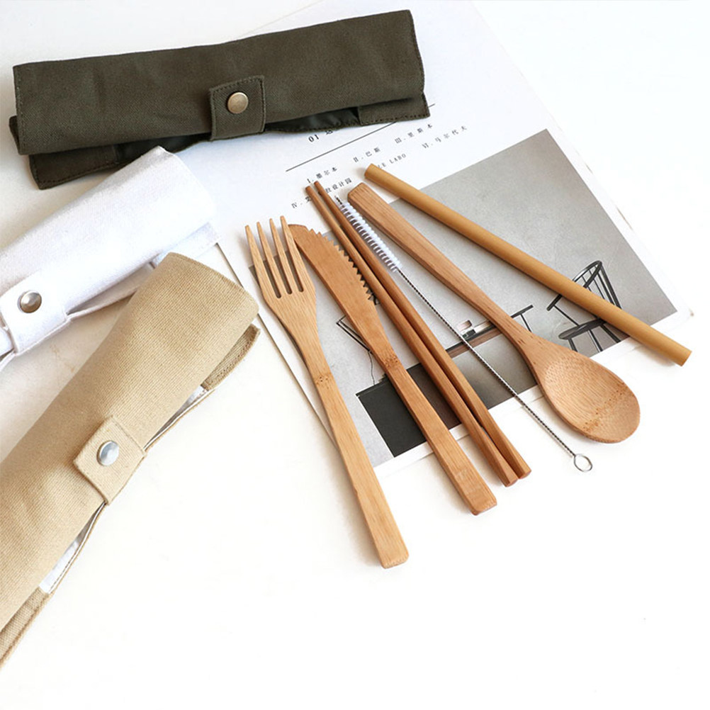 Bamboo Cutlery Travel - 6-częściowy zestaw sztućców bambusowych – ekologiczny