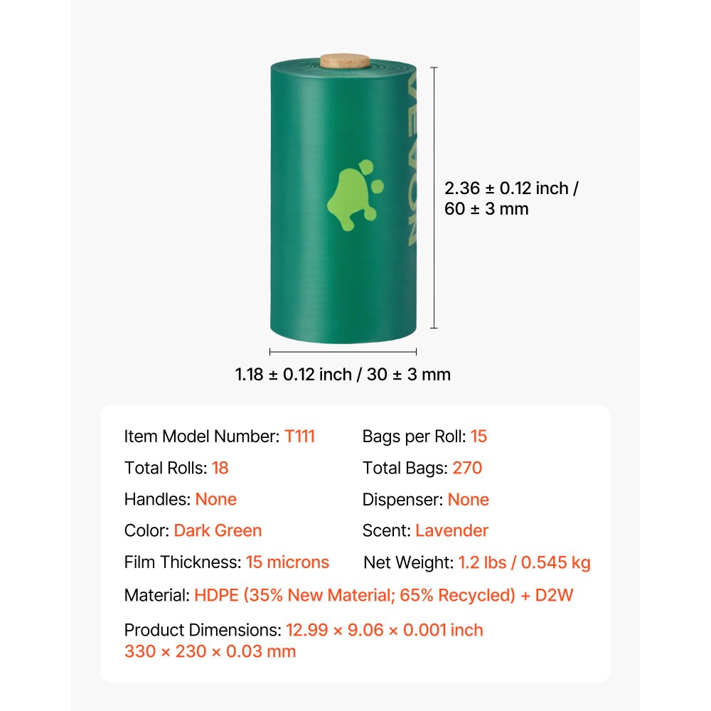 Torebki na psie odchody, 270 s – Biodegradable Bin Liner recenzja i cena
